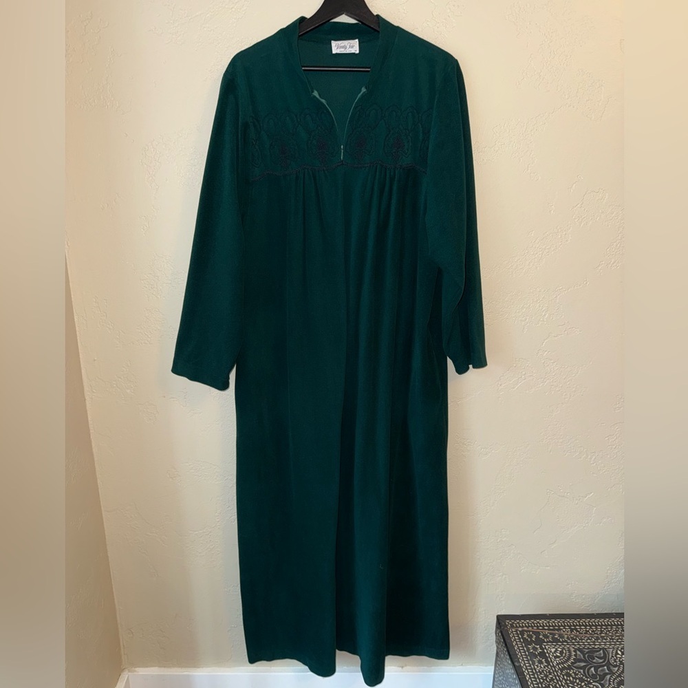 Vanity Fair Vintage Green Long Sleeve Dressing Gown House Robe